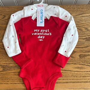 Carter's Red and White Valentine's Bodysuit Set